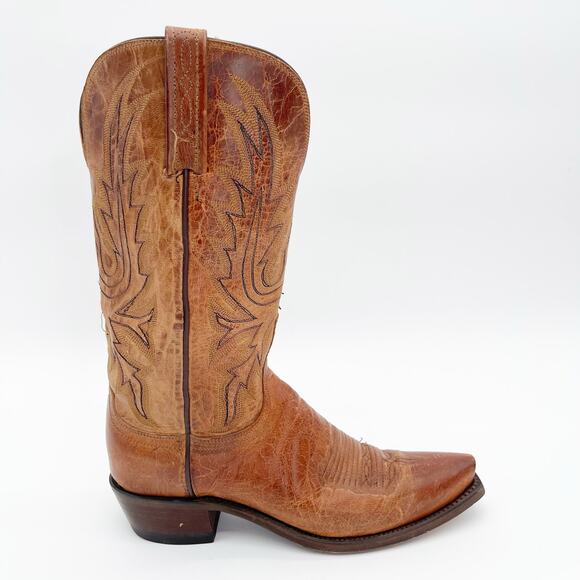 Lucchese Savannah N4540 Women’s 8 Tan Leather Snip Toe Western Cowgirl Boots - Picture 2 of 11